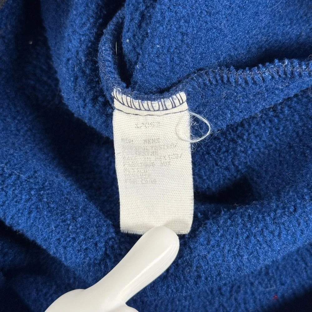 Woolrich Fleece Pullover Snap Placket Medium Blue Polartec Trim